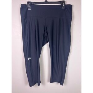 Under Armour Womens HeatGear Compression Capri Leggings Black Sz XL